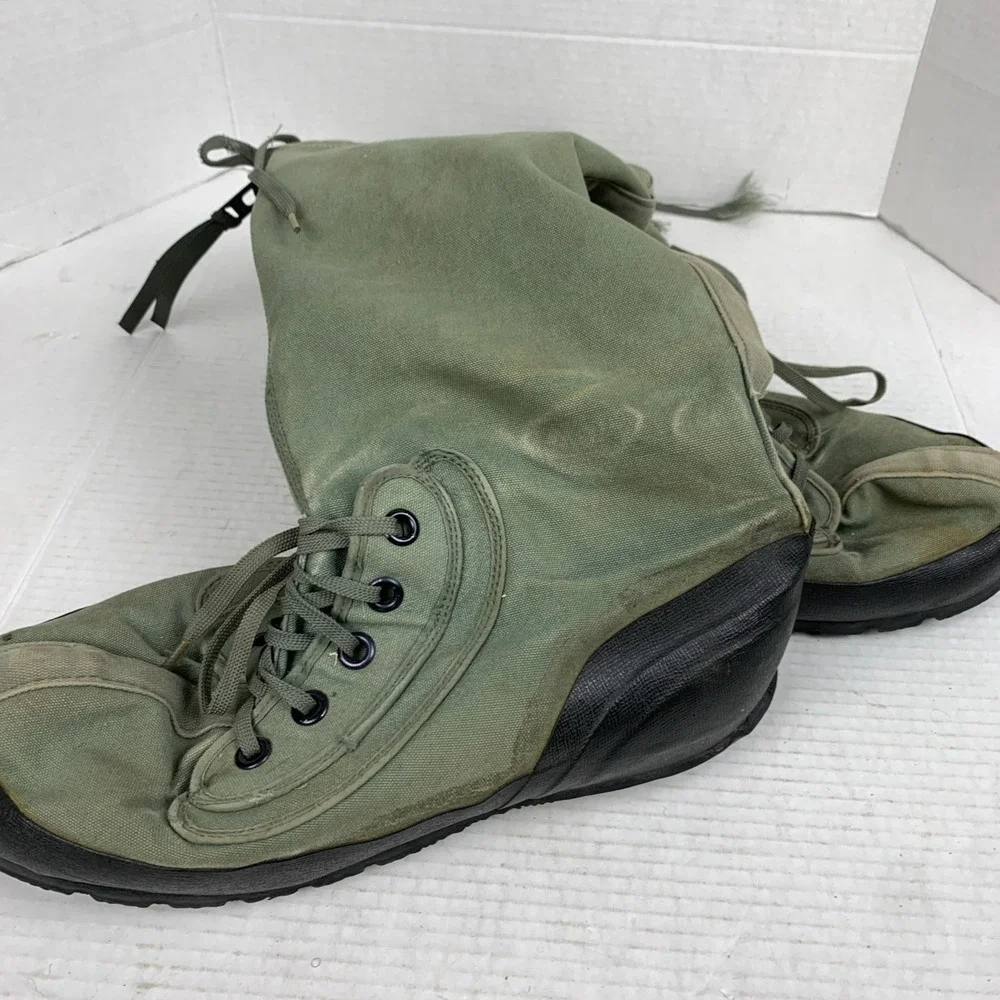 Extreme Cold Weather USA Military Boots N-1B wool liner green canvas mukluk LG